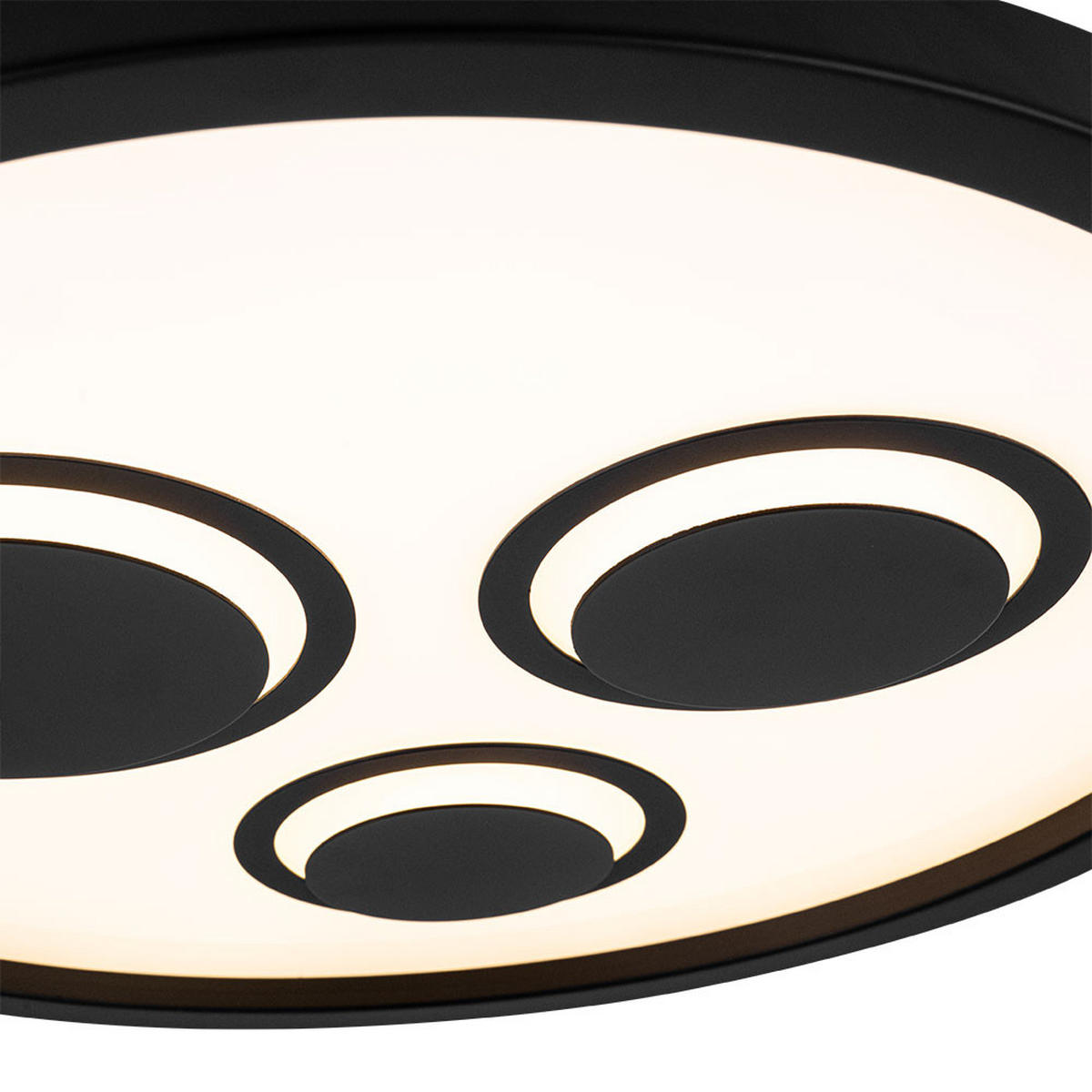 LED DECKENLEUCHTE Schwarz Backlight - Schwarz, Kunststoff (42.3/42.3/3.7cm) - Briloner