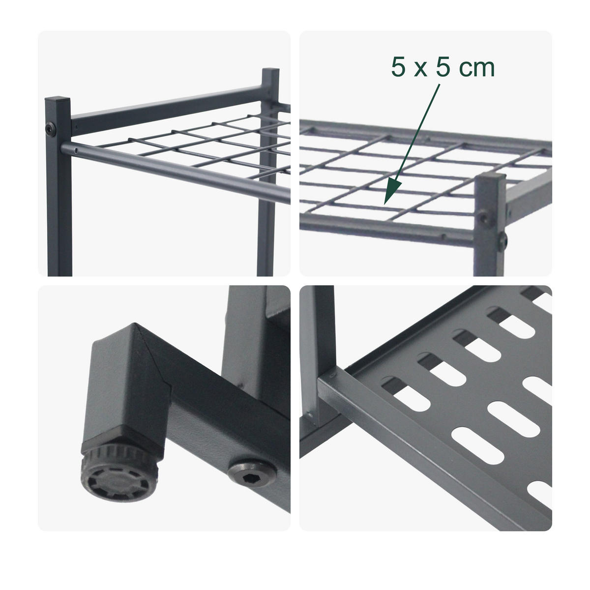 REDSKAPSSTÄLL Antracit stål - Antracit, Metall (43/76/39cm) - Relaxdays