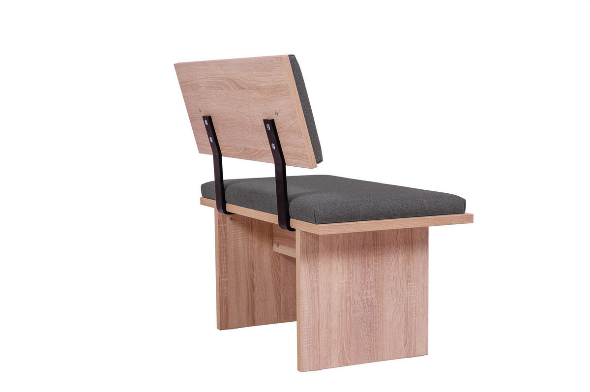 SITZBANK Die Stilvolle - Eichefarben/Grau, Holzwerkstoff/Textil (48/85/85cm) - Kundler Home