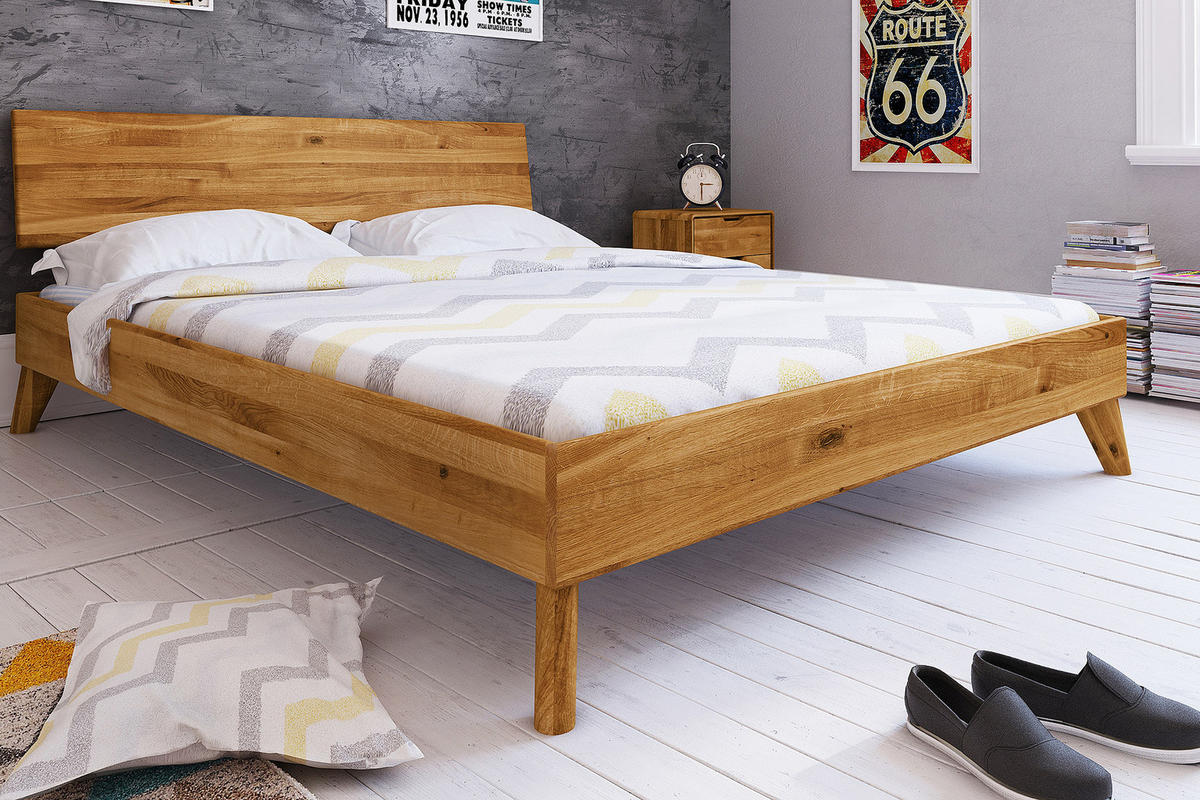 GREG 1 BETT Wildeiche - Wildeiche, Holz (180/190cm) - byoak