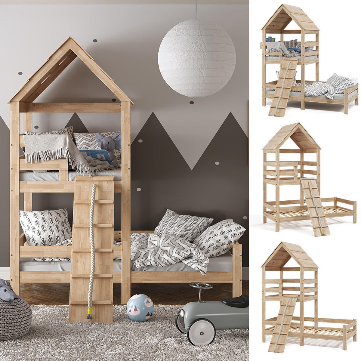 DOMÁCA POSTEĽ Teddy Hnedá - prírodná farba, drevo (90/200cm) - VitaliSpa