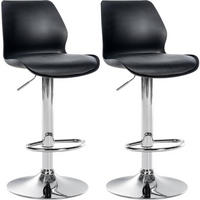 BARHOCKER 2er Set Gilian Kunststoff schwarz - Chromfarben/Schwarz, Kunststoff/Metall (39/102/42cm) - TPFLiving