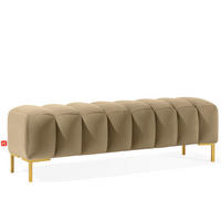 POLSTERBANK Bettbank PECCO, Metallbeinen - Beige/Goldfarben, Holz/Textil (160/50/50cm) - KONSIMO®