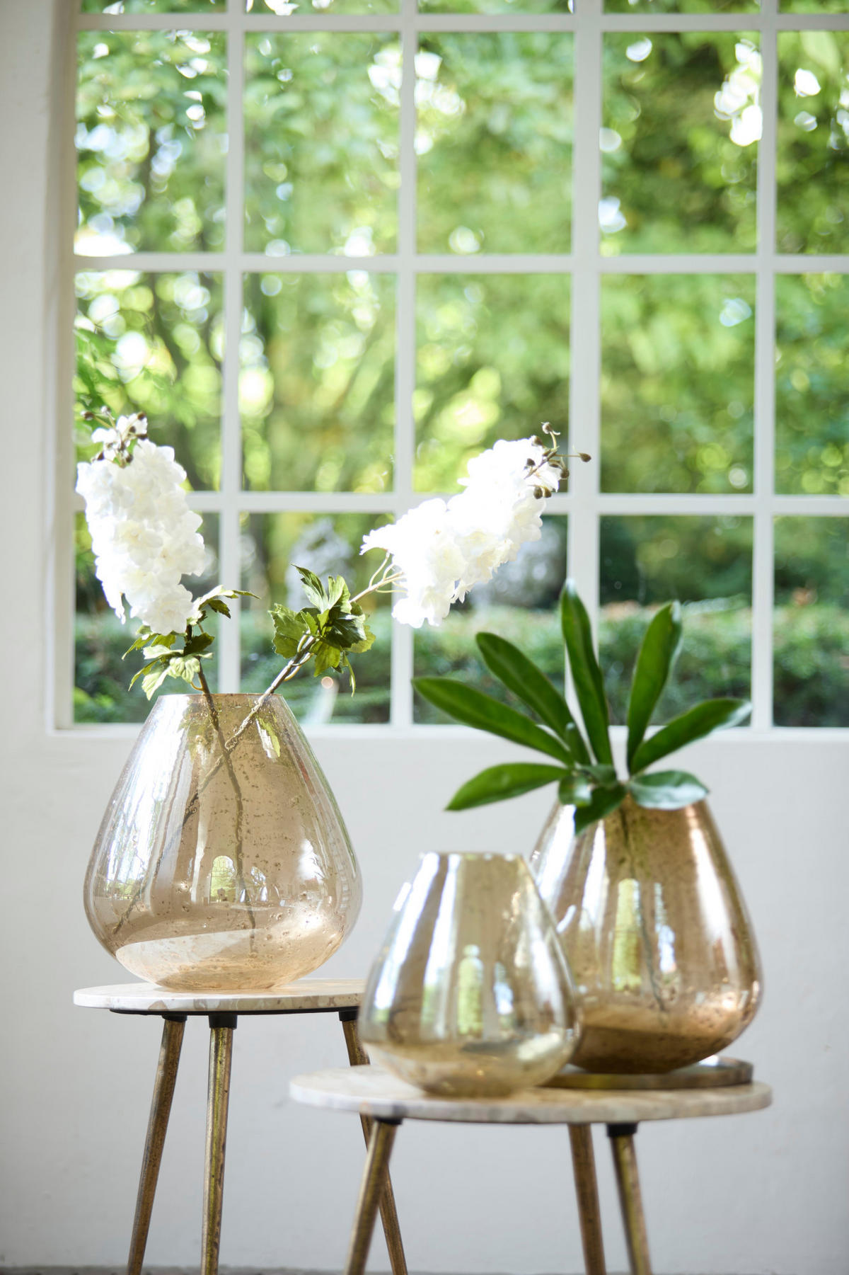 VASE Laterza Orange Ø31/35 cm - Orange, Glas (31/35cm) - Light & Living