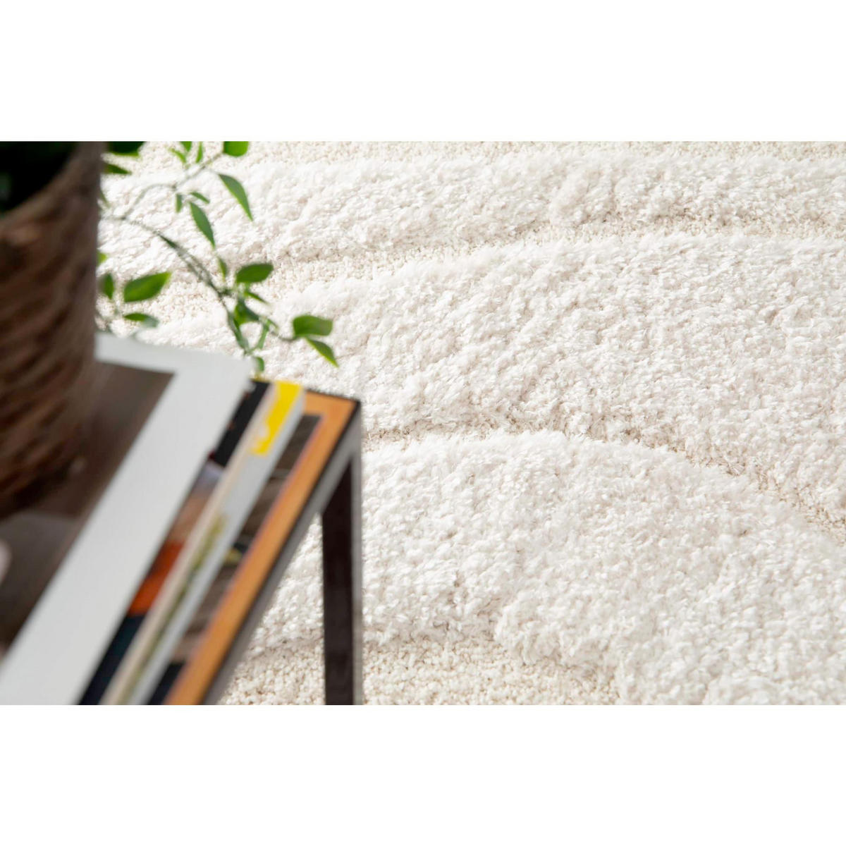 TEPPICH Alivio schneeweiß 120 x 170 x 1 cm - Weiß, Textil (120/170cm) - Vivaraise