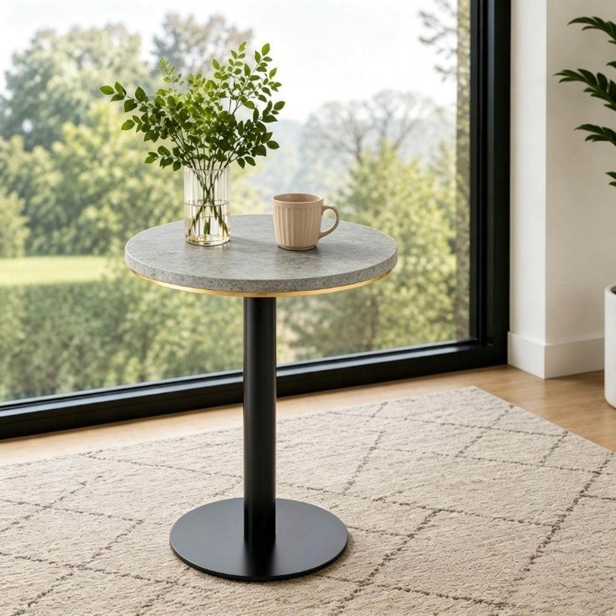 KÜCHENTISCH Marmoroptik Grau 60/60/74 cm - Grau, Holz (60/60/74cm) - PANGIVO