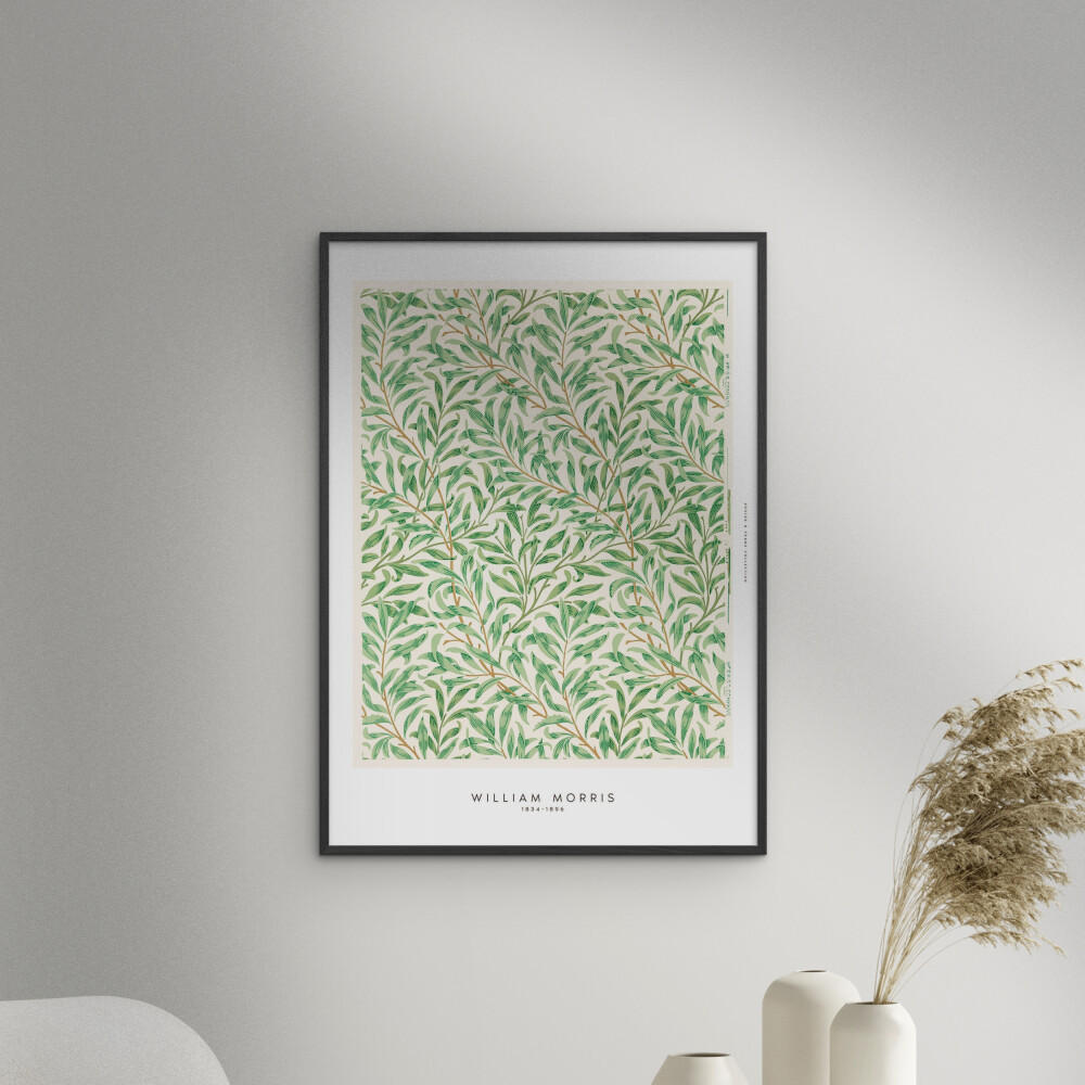 POSTER mit Rahmen William Morris - Green Leaves - Schwarz/Grün, Holz/Papier (70/100cm) - Poster&Frame