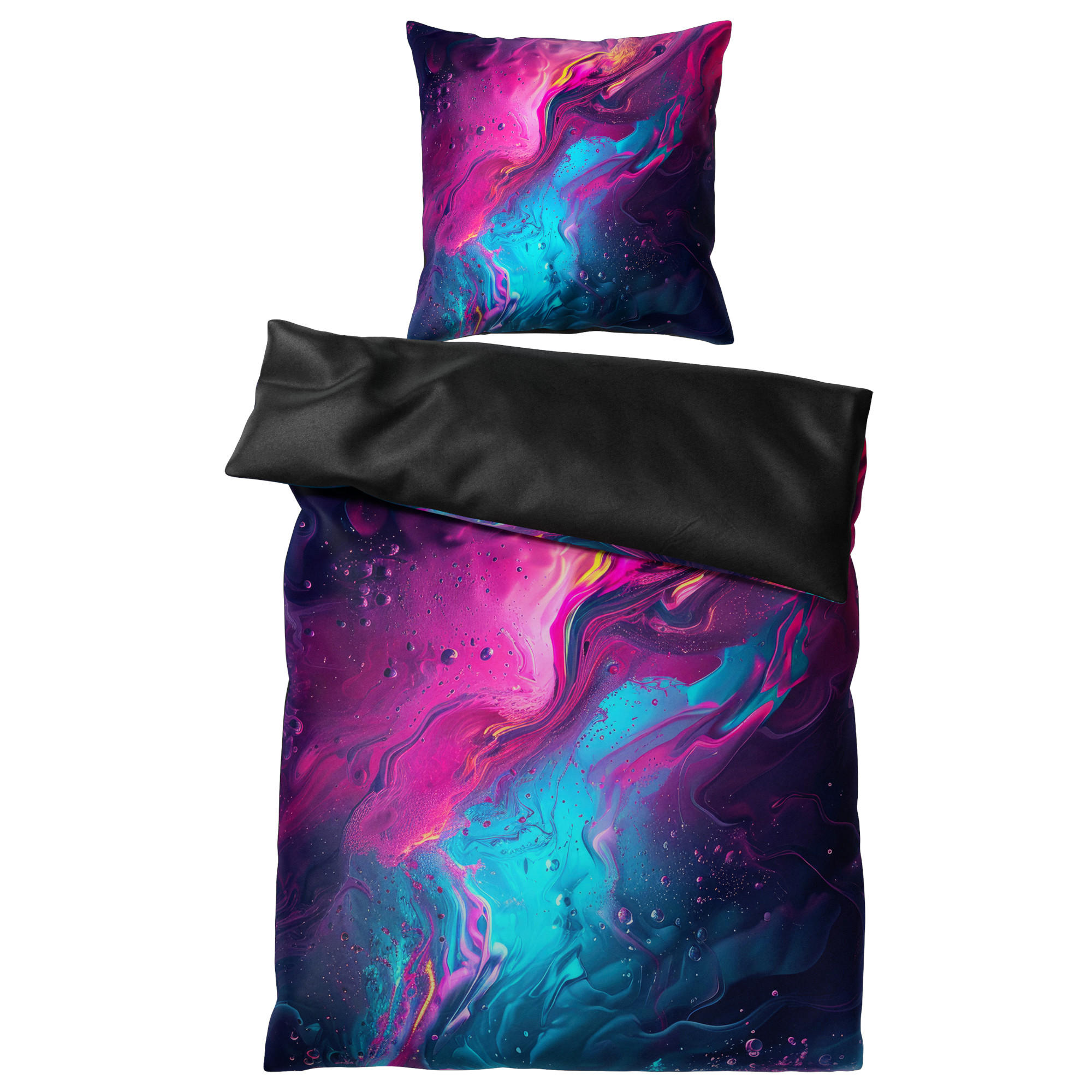 BETTWÄSCHE 2-teilig Lumen - Blau, Naturmaterialien (135/200cm) - Sanilo