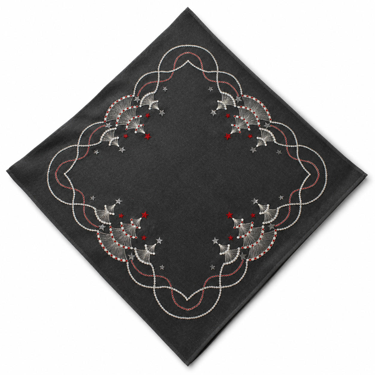TISCHDECKE Weihnachten 85x85 cm Tannenbaum - Grau, Textil (85/85cm) - TiborTex