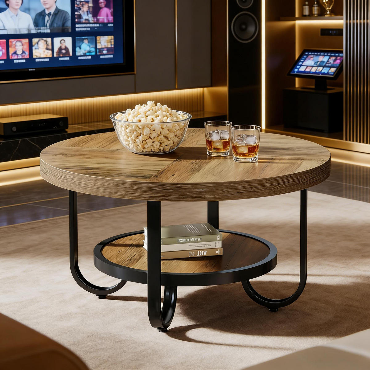 COUCHTISCH Schwarz-Braun 80/80/45 cm - Schwarz, Holzwerkstoff (80/80/45cm) - PANGIVO
