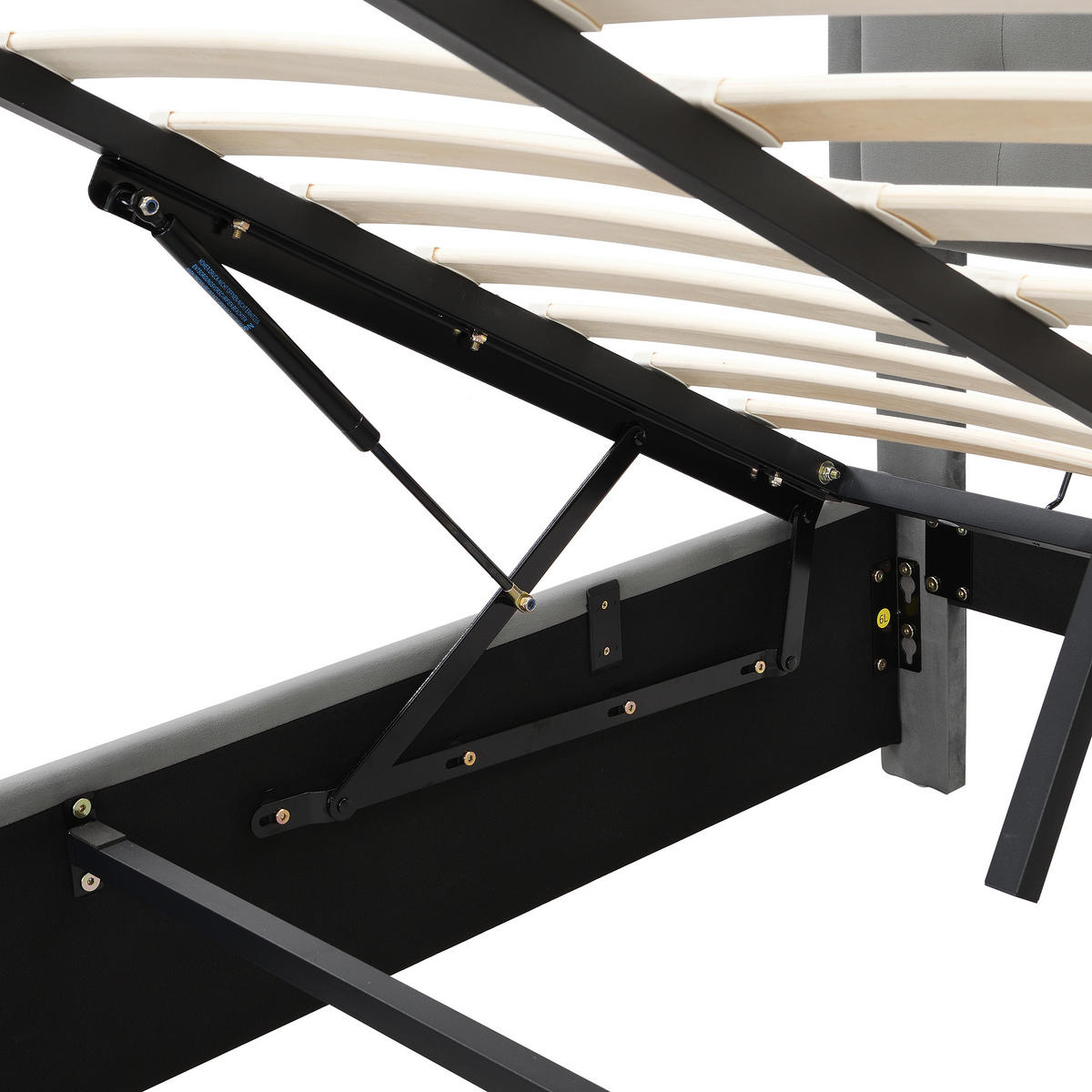 POLSTERBETT 140x200 Samt Lattenrost Stauraum Schubladen Grau - Grau, Textil (140/200cm) - FLIEKS