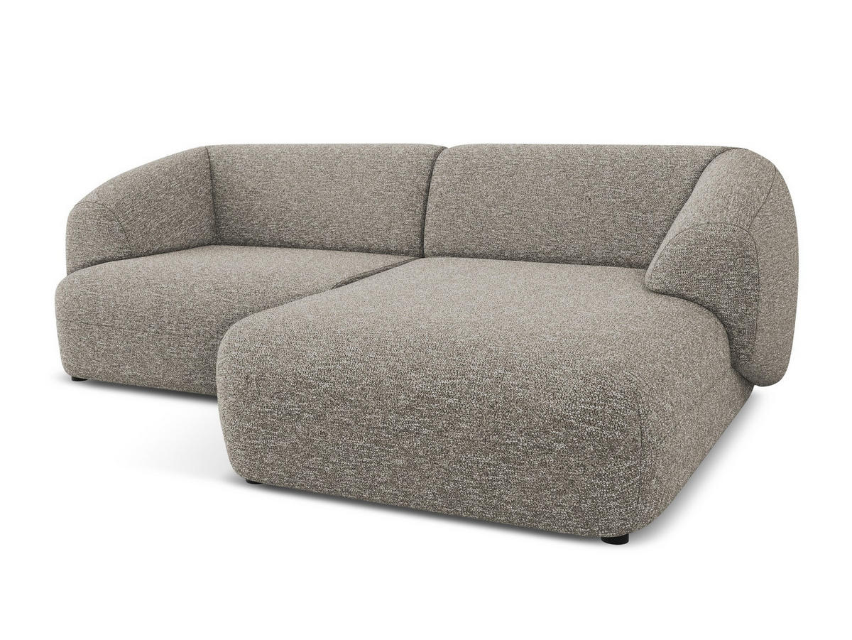 ECKSOFA rechts Strukturstoff Stoff Beige - Greige/Beige, Kunststoff/Textil (230/98cm) - Makamii