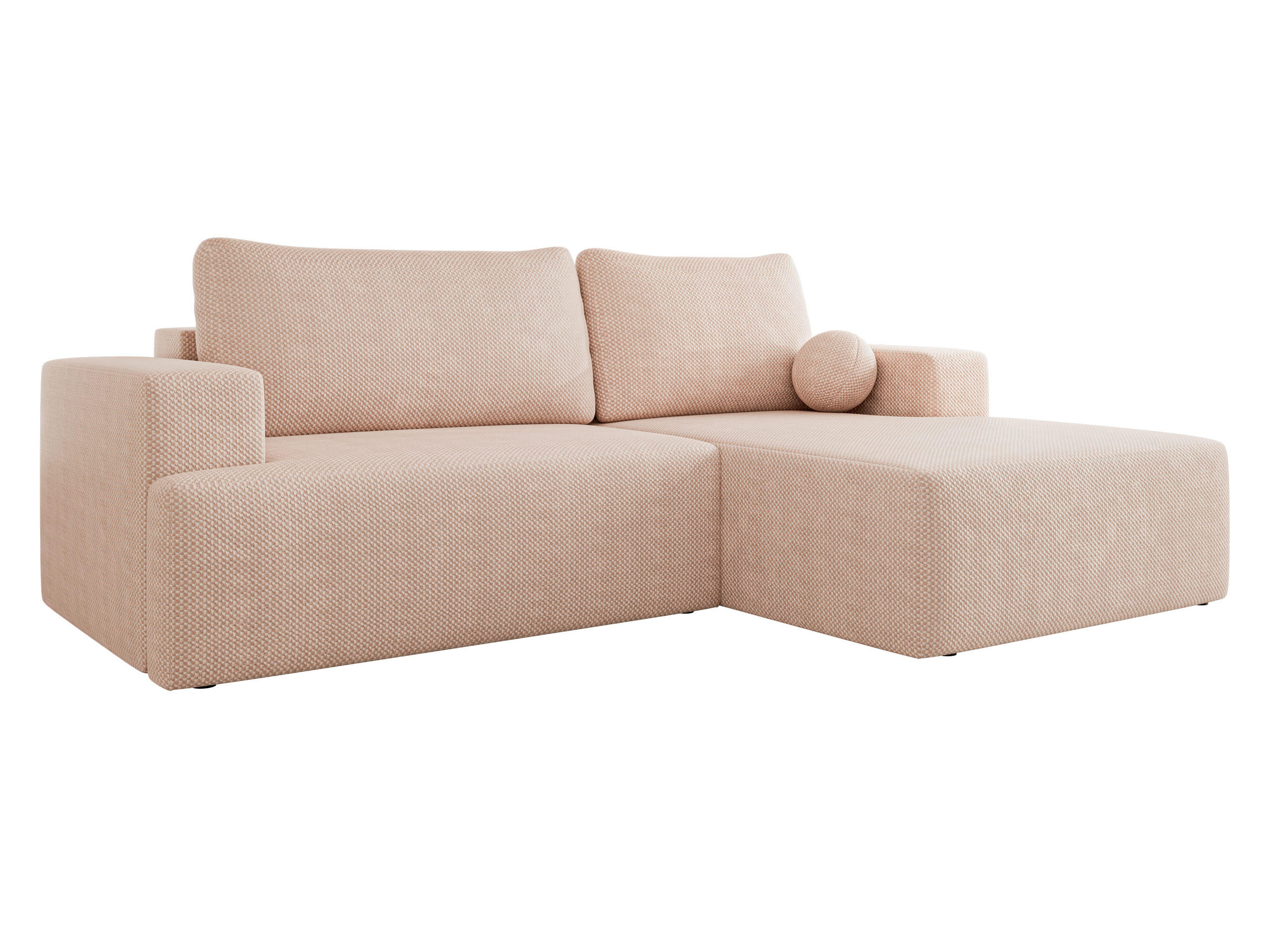 ECKSOFA Mivo, Seite: Rechts - Hellrosa/Schwarz, Holz/Kunststoff (266/163cm) - MIRJAN24