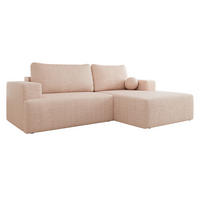 ECKSOFA Mivo, Seite: Rechts - Hellrosa/Schwarz, Holz/Kunststoff (266/163cm) - MIRJAN24