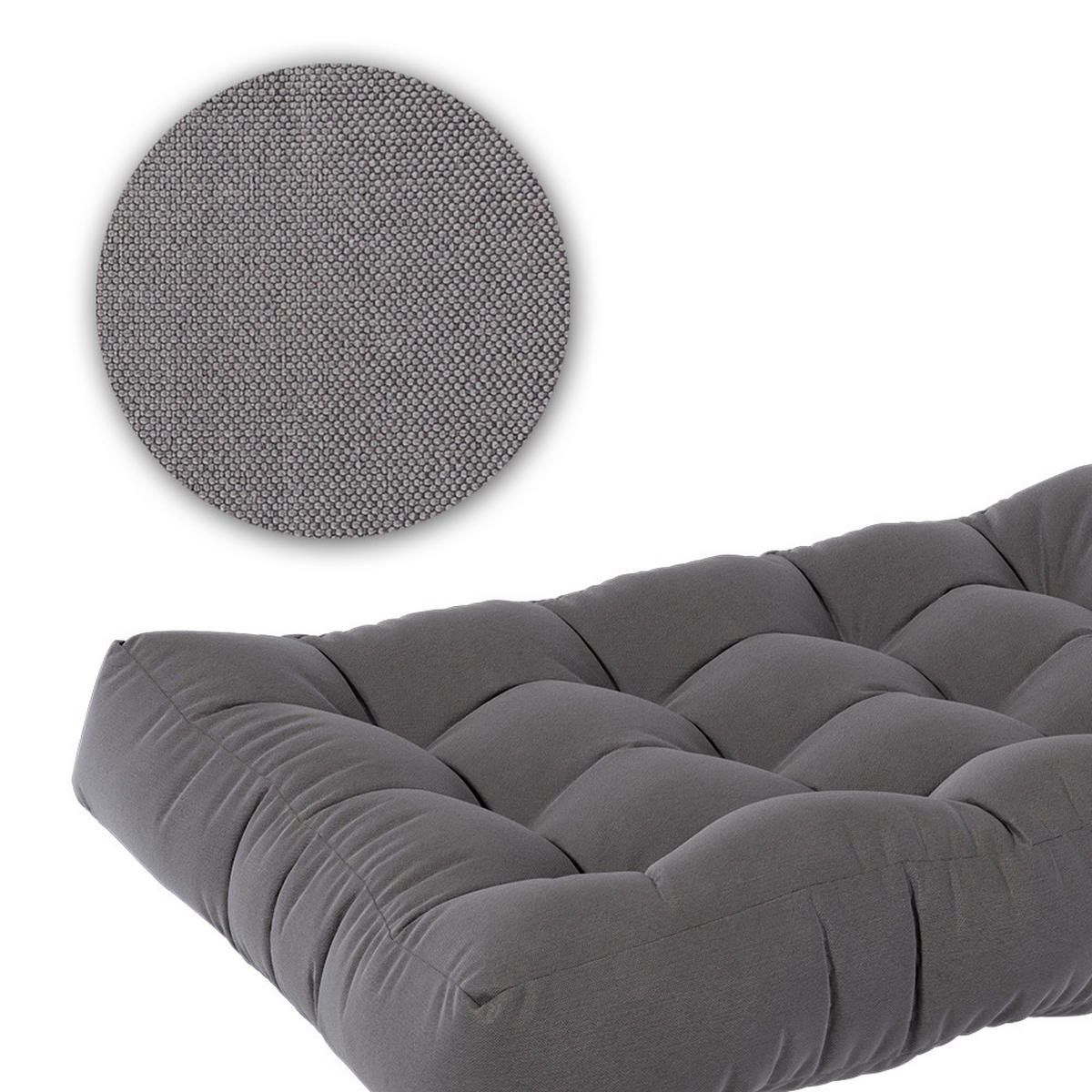 PALETTENKISSEN SET Flocken Grau 120 x 80 cm 3 Teile - Grau, Textil (120/80/15cm) - Vicco