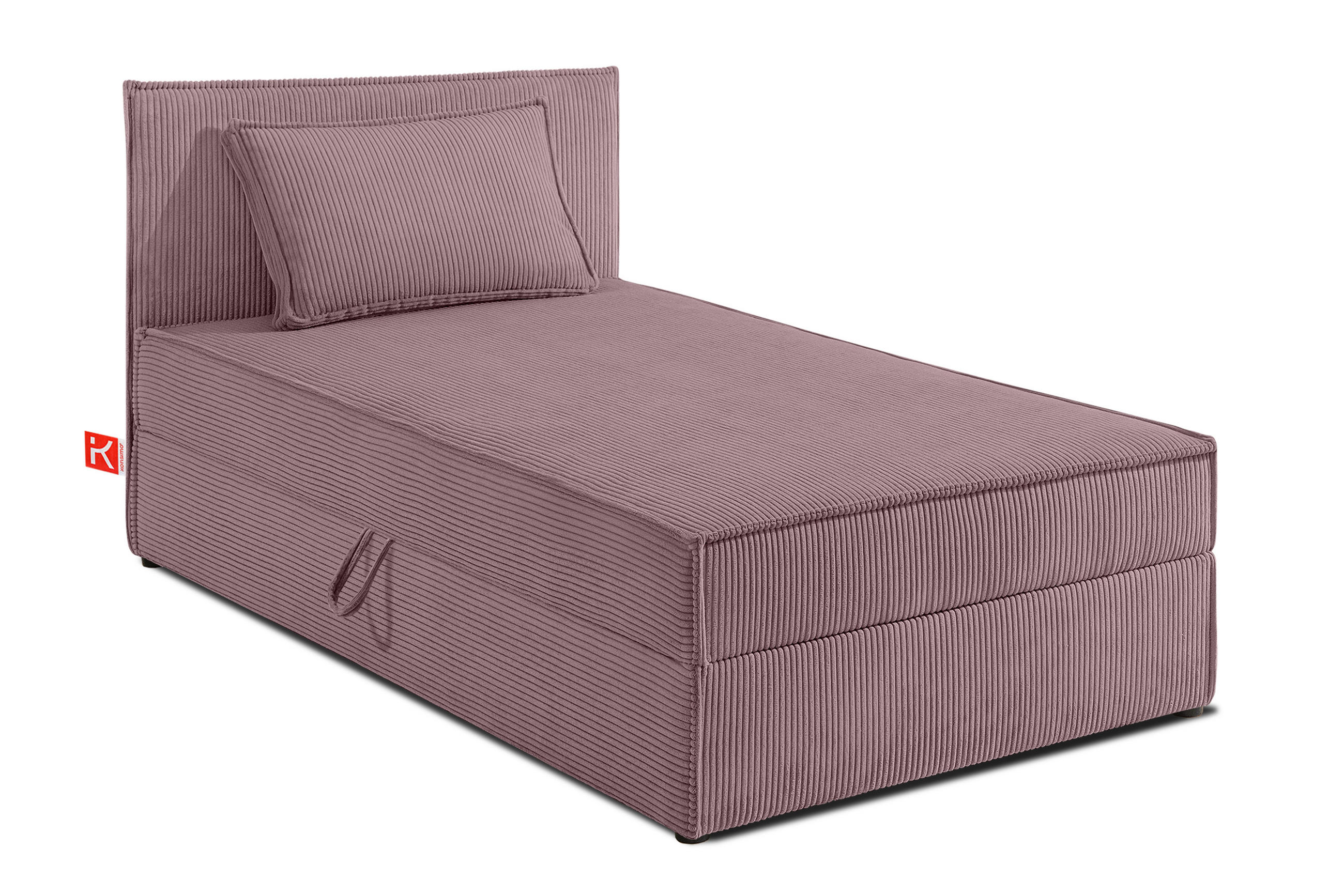BOXSPRINGBETT ROTI Einzelbett, hellviolett - Violett/Schwarz, Holz/Holzwerkstoff (80/200cm) - KONSIMO®