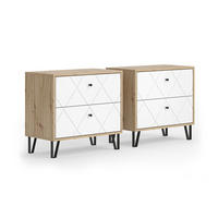 NACHTTISCH Nizza Artisan/Weiß 2er Set - Eiche Artisan/Weiß, Holzwerkstoff (66/60.2/36cm) - Vicco