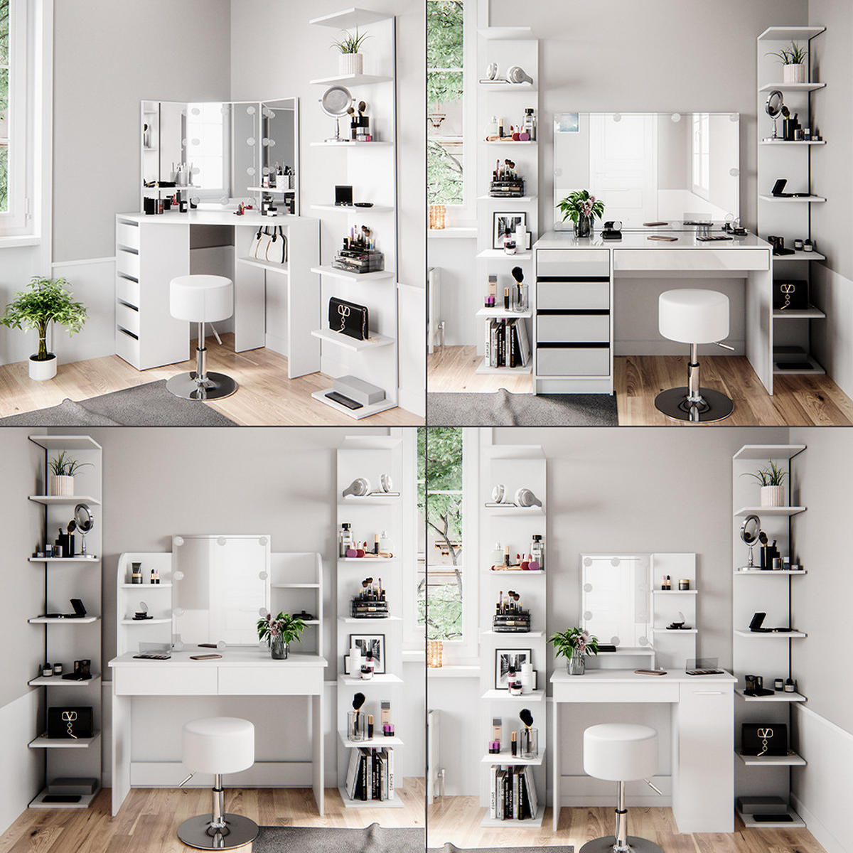 WANDREGAL Paolo Weiß 28 x 190 cm 2er Set - Weiß, Holzwerkstoff (28/190/30cm) - Vicco