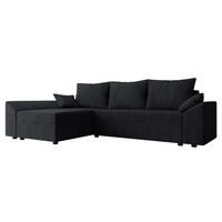 ECKSOFA Dante L Cord - Schwarz, Holz/Kunststoff (240/140cm) - MIRJAN24