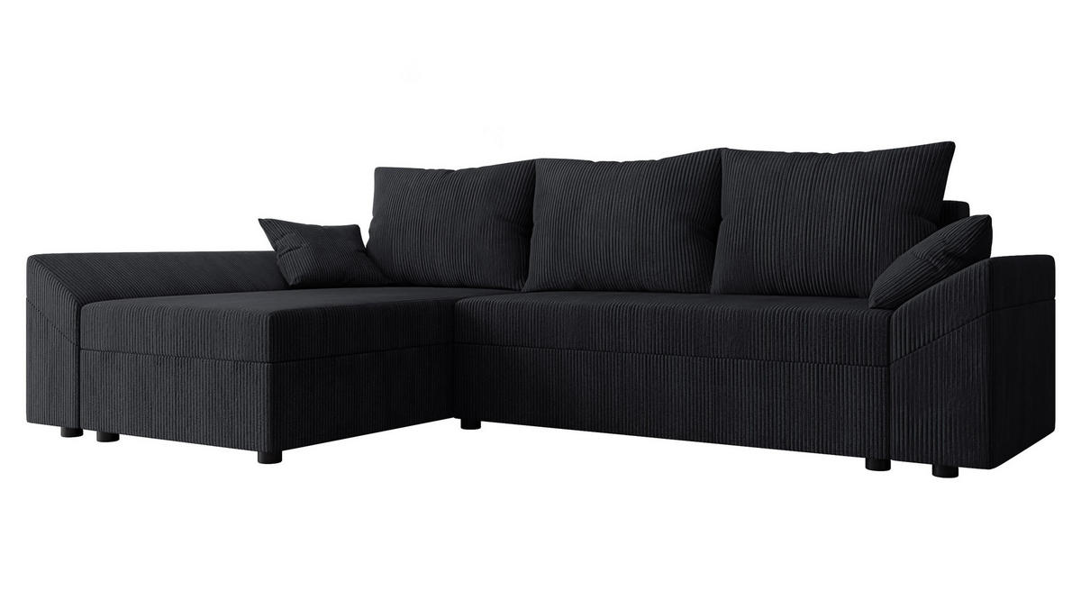 ECKSOFA Dante L Cord - Schwarz, Holz/Kunststoff (240/140cm) - MIRJAN24