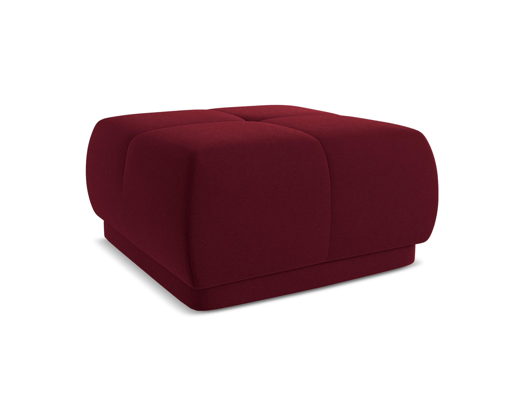 POUF Samt Stoff Rot - Bordeaux/Rot, Kunststoff/Textil (60/35/60cm) - Makamii