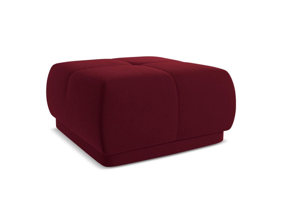 POUF Samt Stoff Rot - Bordeaux/Rot, Kunststoff/Textil (60/35/60cm) - Makamii