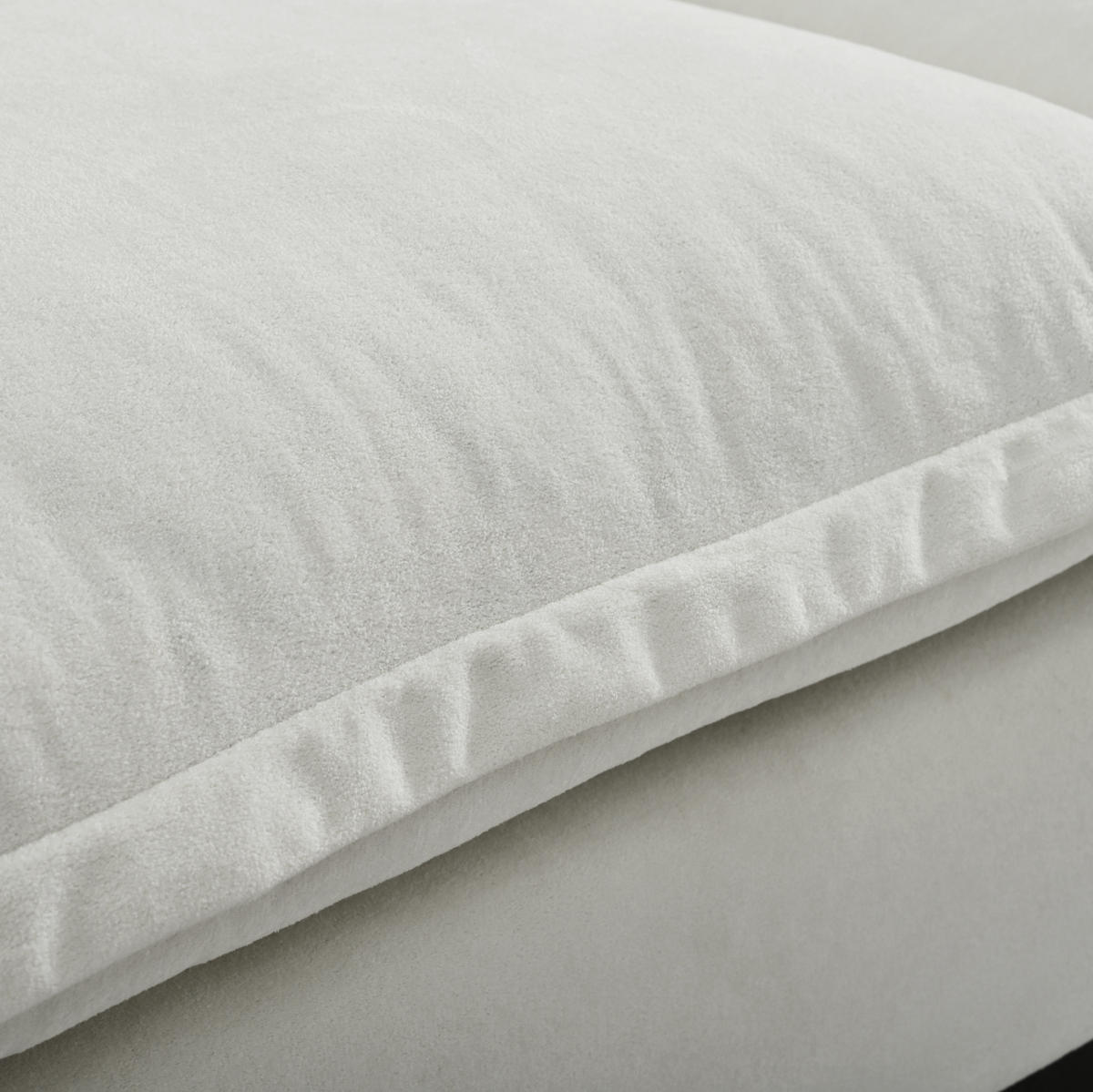 WOHNLANDSCHAFT und Chenille 334x155x90 cm in Beige mit beweglicher Ottomane - Beige, Textil (155/90/334cm) - Modfu