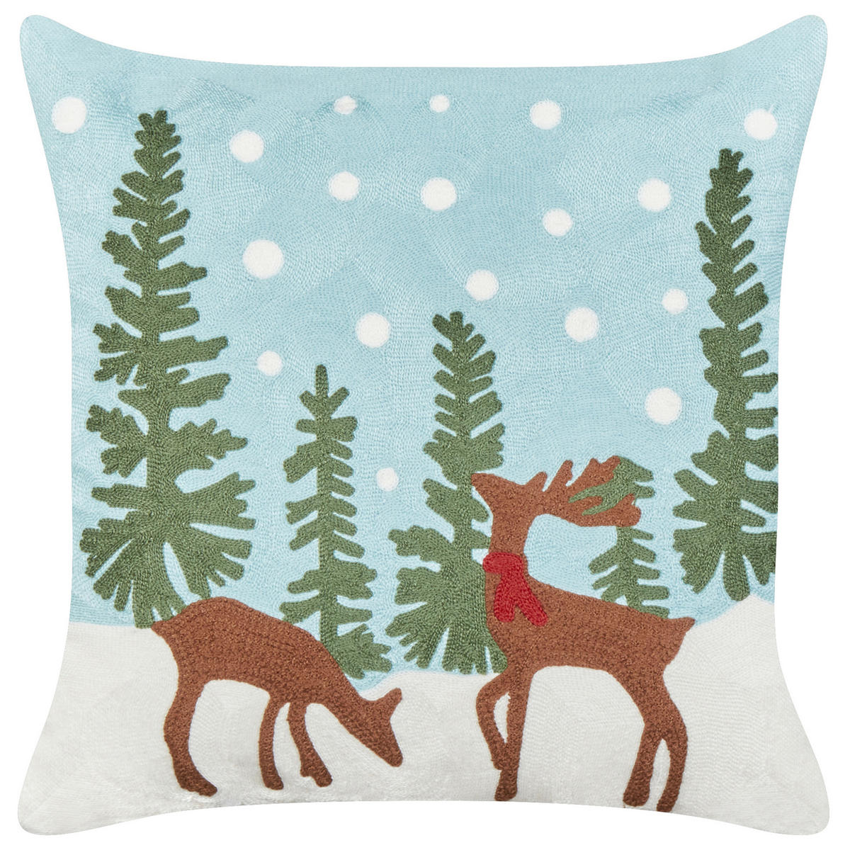 DEKOKISSEN 2er-Set Hellblau 45/45 cm Peppermint - Blau/Braun, Naturmaterialien (45/45cm) - Beliani