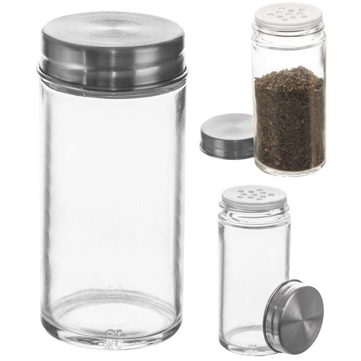 GEWÜRZDOSE Edelstahlverschluss 100 ml Silberfarben - Silberfarben, Glas (4.5/9.5/4.5cm) - Orion 