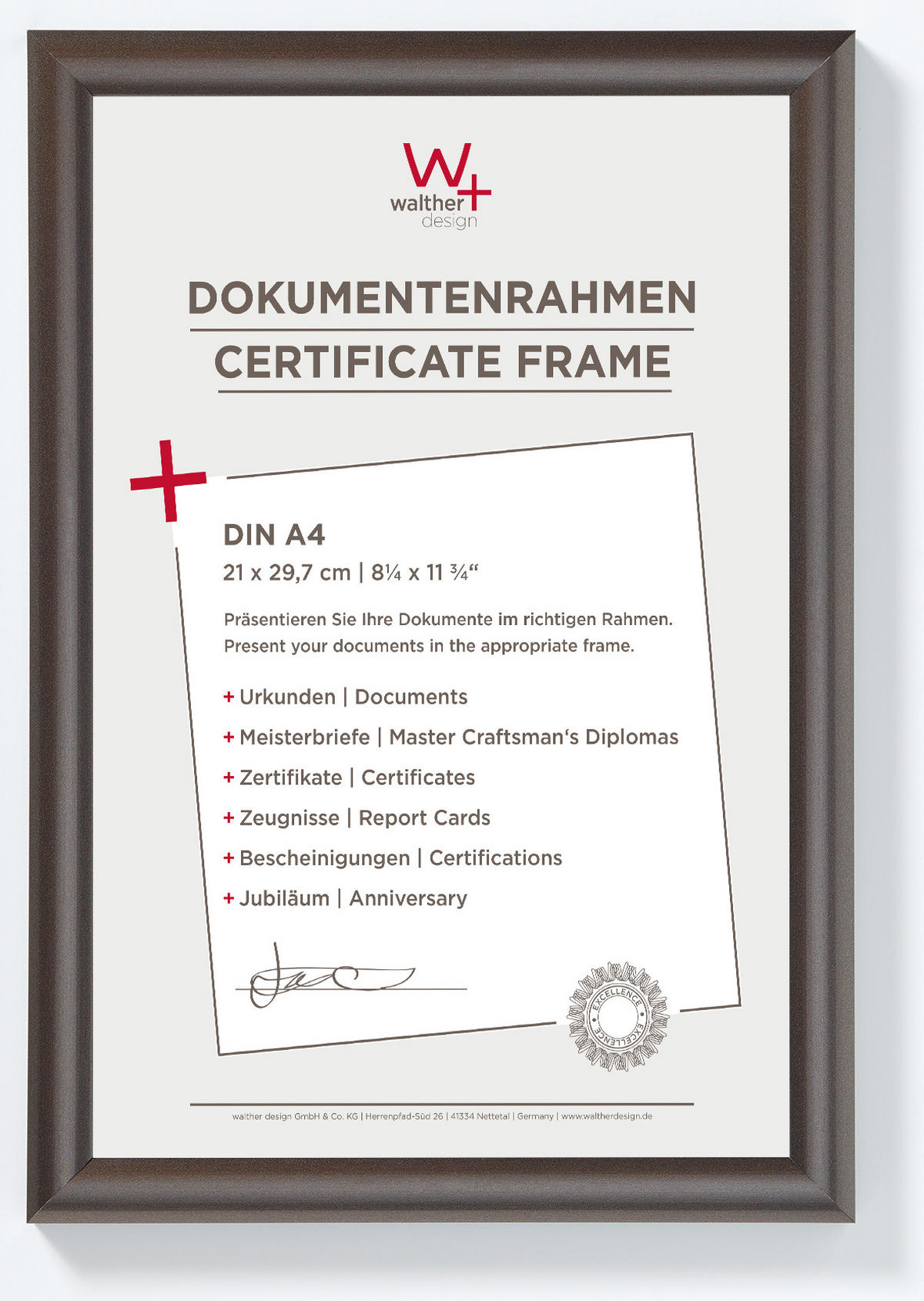 BILDERRAHMEN TrendstyleKst.Rahmen 21x29,7 cm Stahl - Edelstahlfarben, Kunststoff (23.8/32.8/1.7cm) - walther design