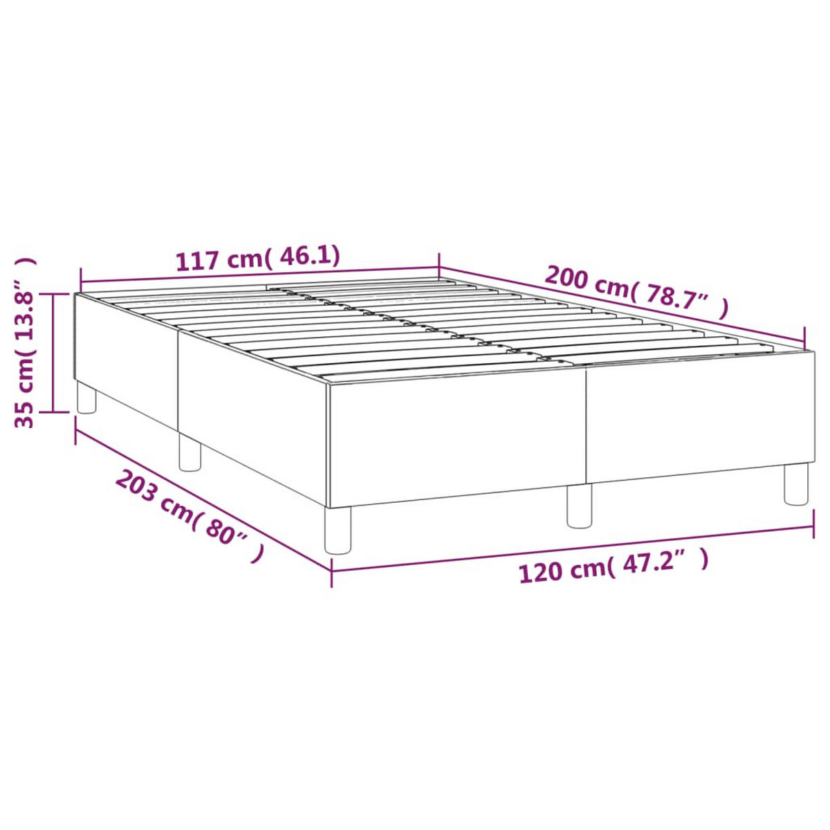 POLSTERBETT Rabjohns 120/203 cm - Weiß, Holzwerkstoff (120/200cm) - Nettlife