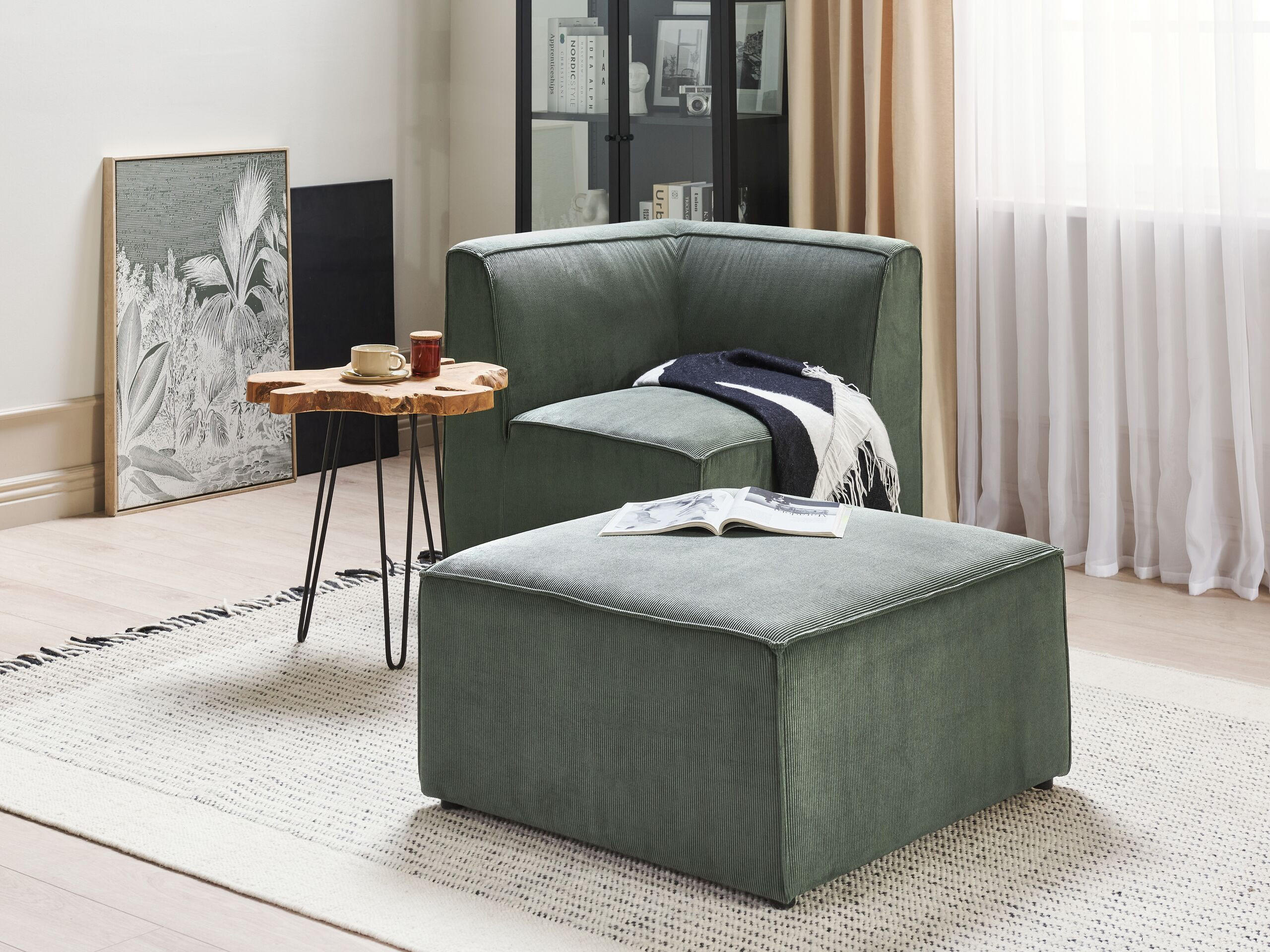 OTTOMANE Lemvig 83/83/41 cm - Grün, Textil (83/41/83cm) - Beliani