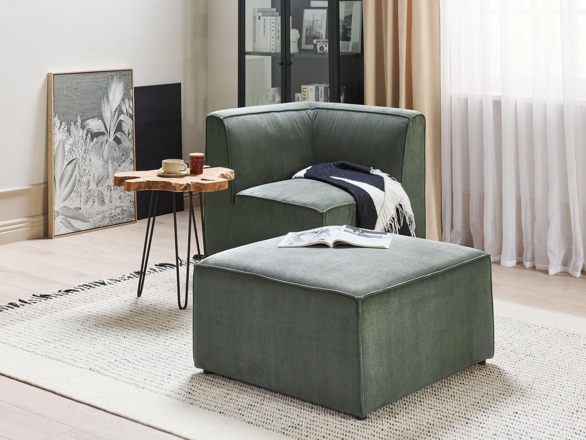 OTTOMANE Lemvig 83/83/41 cm - Grün, Textil (83/41/83cm) - Beliani