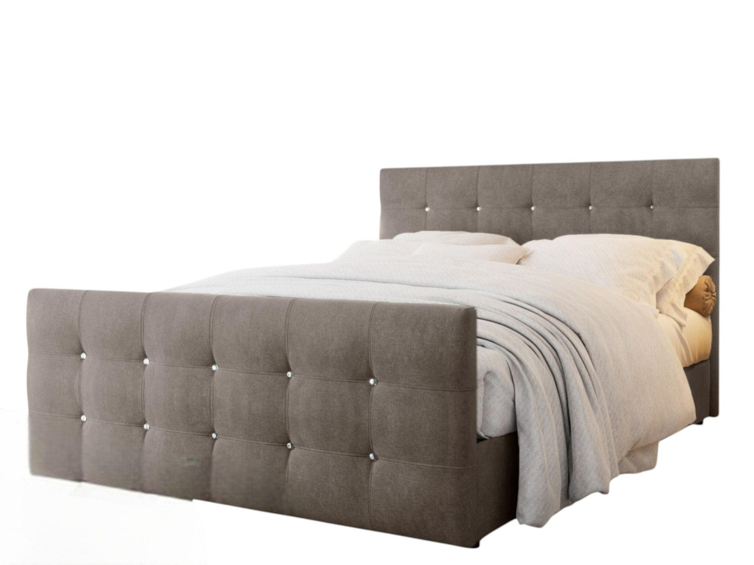 BOXBETT KLEO 140x200, mit Matratze H3, Bonell und Topper, Cosmic 03 - Braun, Holz/Kunststoff (140/200cm) - Bedante