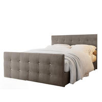 BOXBETT KLEO 140x200, mit Matratze H3, Bonell und Topper, Cosmic 03 - Braun, Holz/Kunststoff (140/200cm) - Bedante