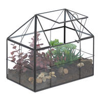 PFLANZENTERRARIUM - Transparent, Glas/Metall (23/21/14cm) - Relaxdays