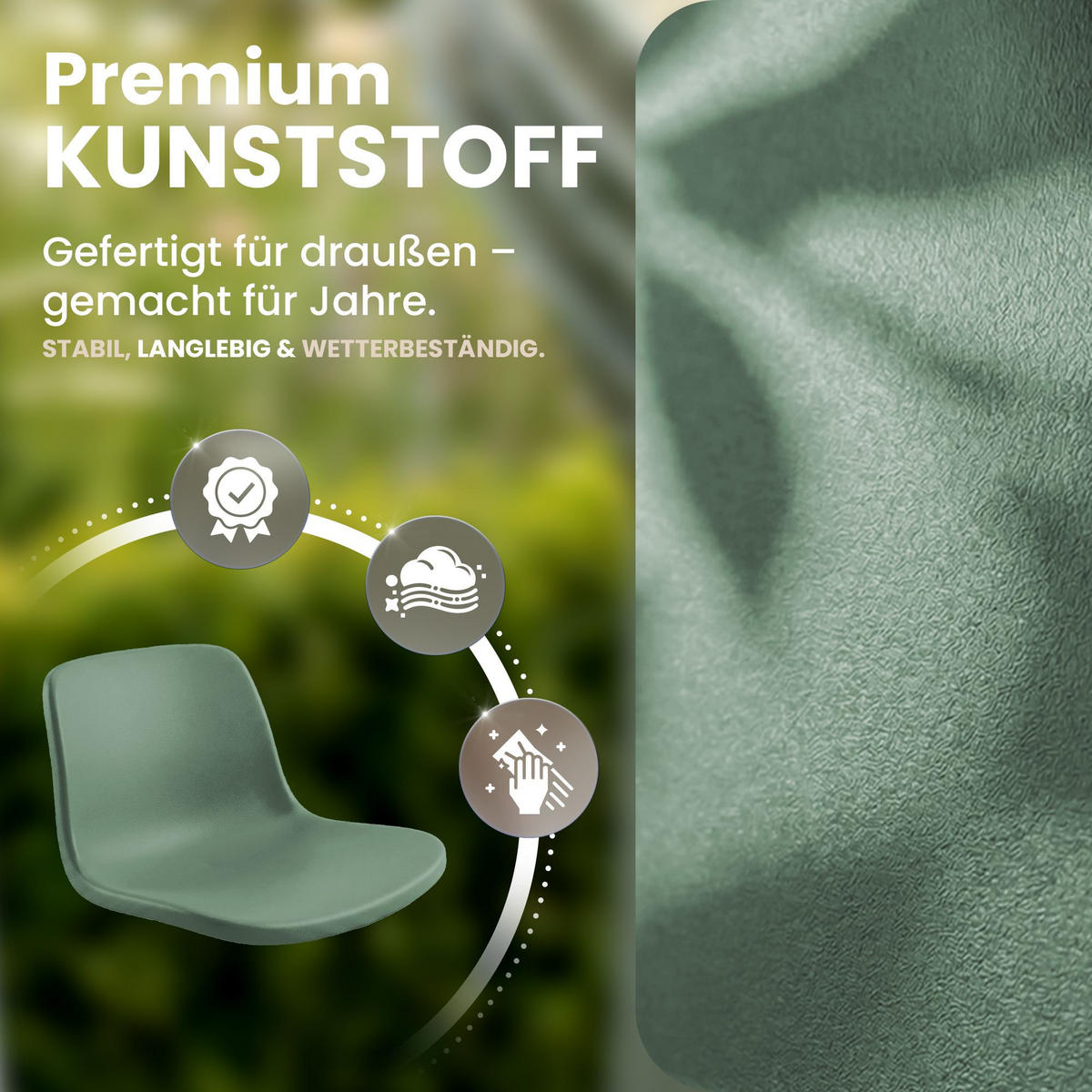 GARTENSTUHL Kunststoff Oliv - Olivgrün, Kunststoff (57/81/52cm) - CLP