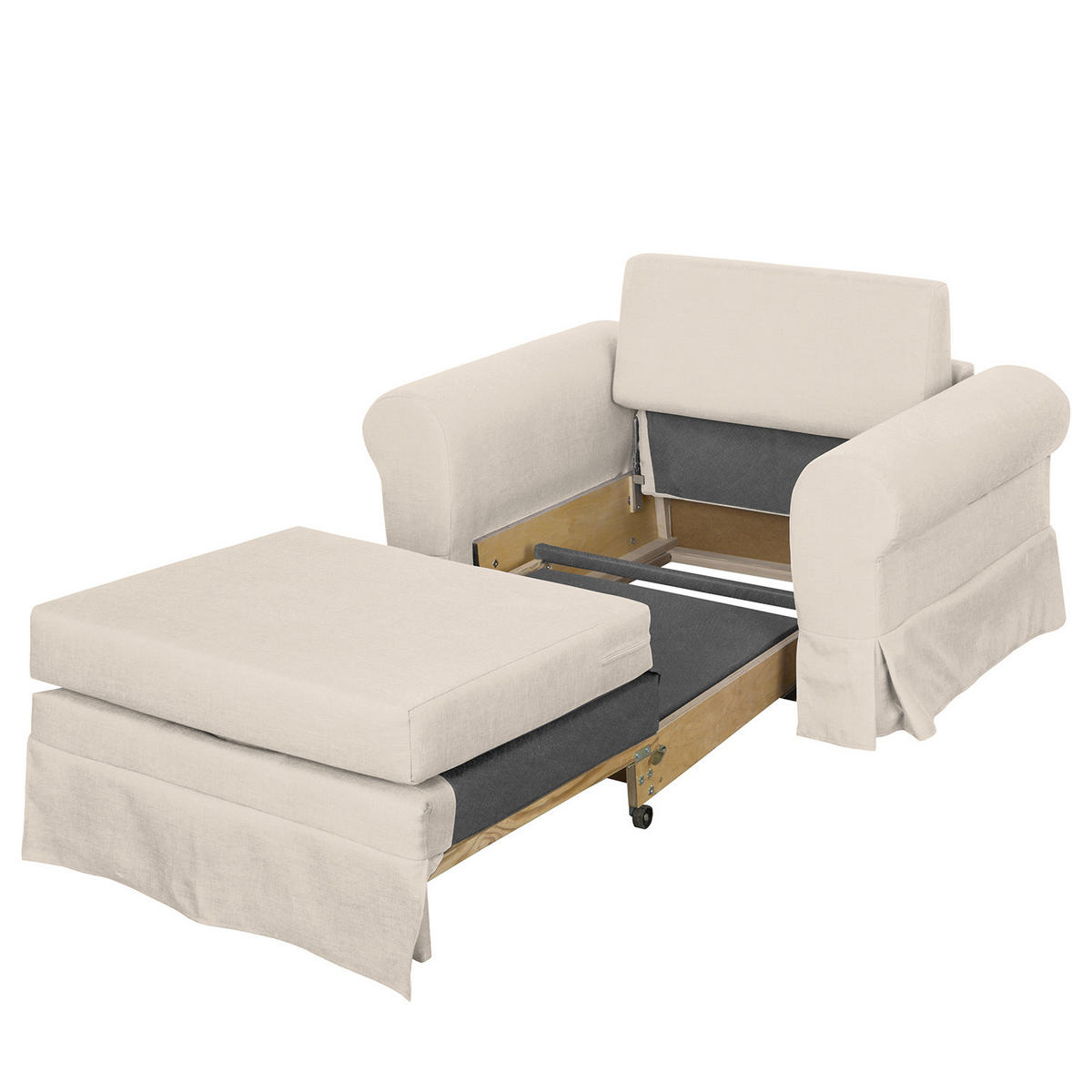 SCHLAFSESSEL mit Husse - Creme, Textil (125/90/90cm) - home24