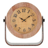 WANDUHR, braun, Eisen und Holz, 23,5 x 7 x 24 cm, rund - Braun, Holz/Metall (23.5/24/7cm) - Mauro Ferretti