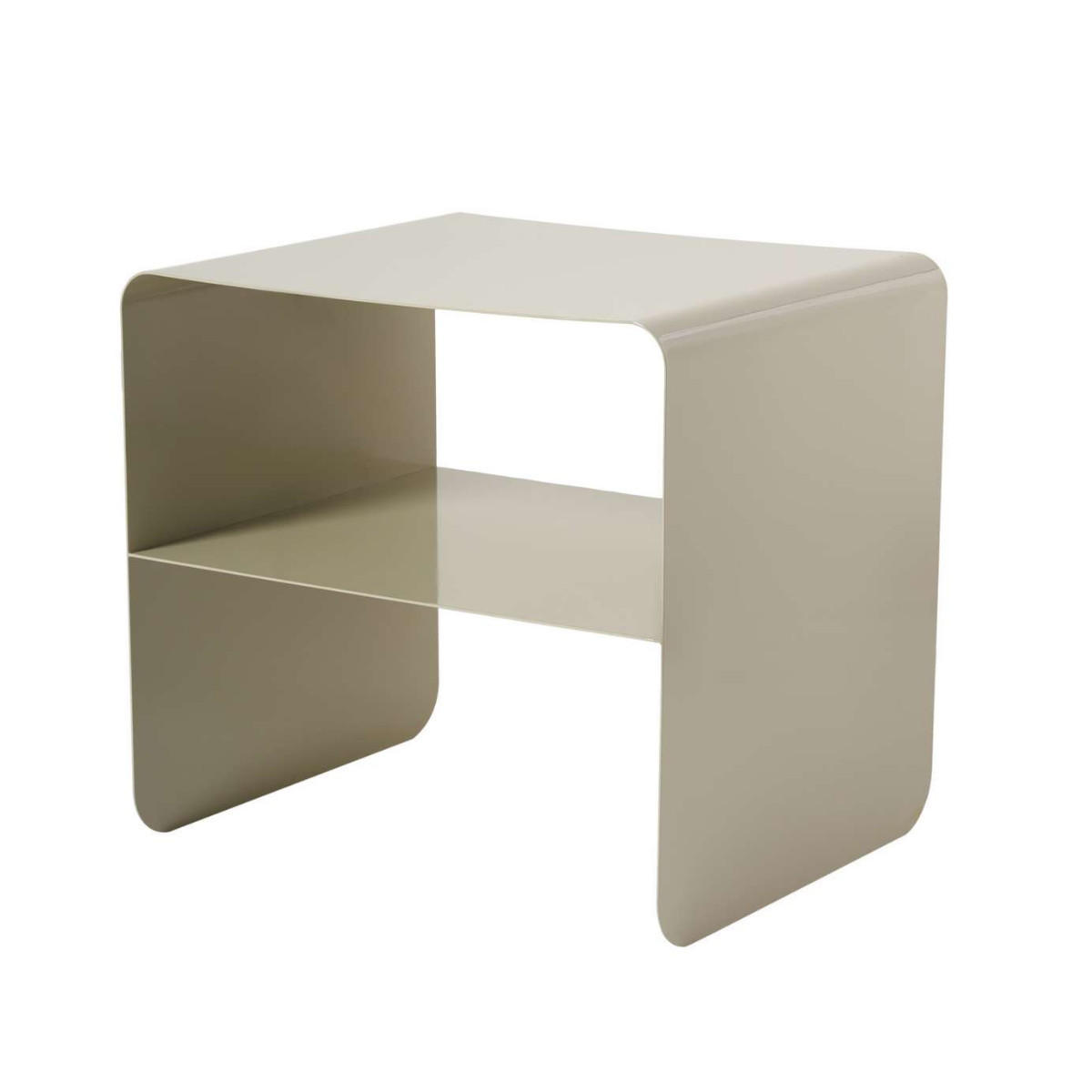 BEISTELLTISCH mit offenem fach 52/45/56 cm - Taupe, Metall (45/52/56cm) - Calicosy