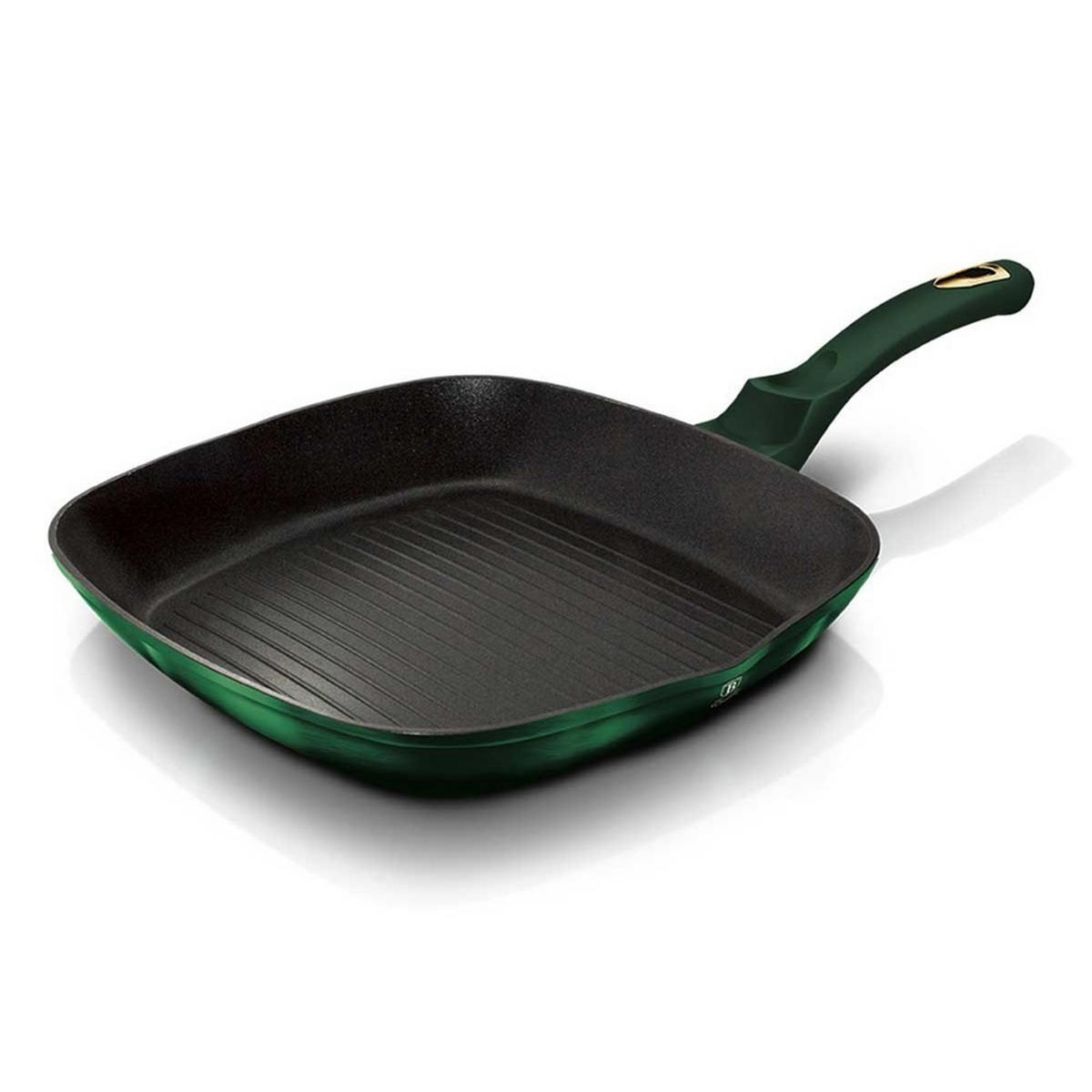GRILLPFANNE Grün 28/28/5 cm BH6050 - Grün, Metall (28cm) - Berlinger Haus