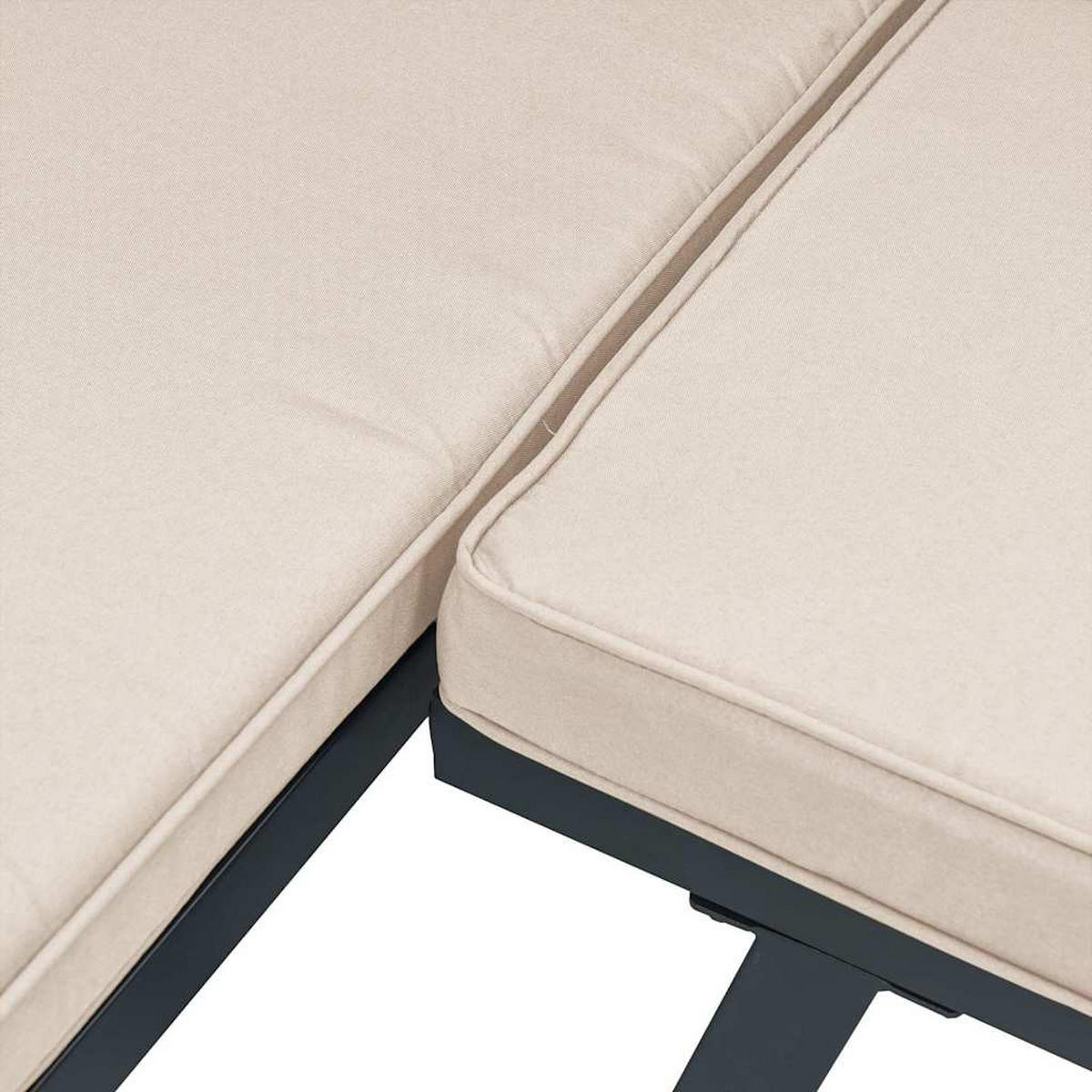 GARTENBANK-SET 4-Tlg. Schwarz Pulverbeschichteter Stahl - Taupe/Schwarz, Metall - vidaXL
