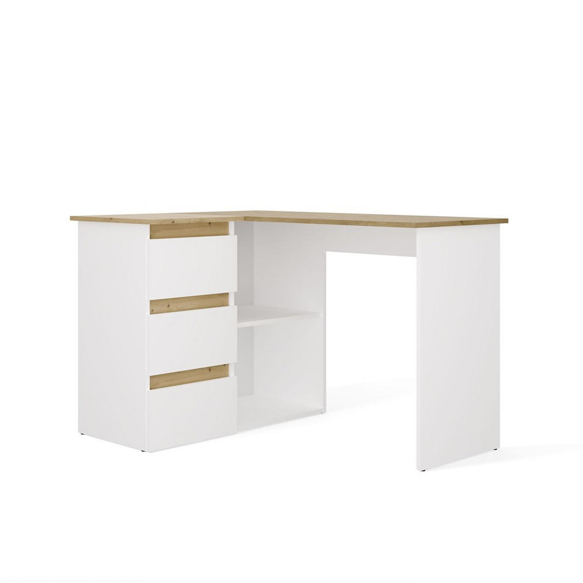 SCHREIBTISCH Weiß, Artisan Eiche 120/75/49 - Weiß/Eiche Artisan, Holzwerkstoff (49/120/75cm) - RAUMHIRSCH FURNITURE