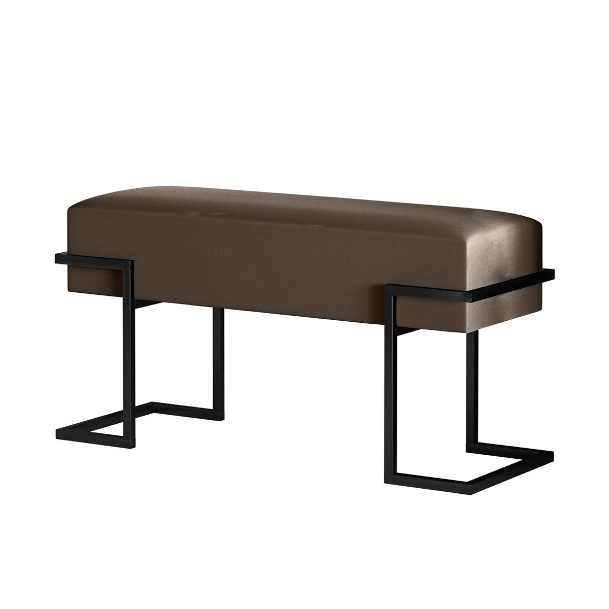 POLSTERBANK CELY 80 cm, Graubraun, Schwarzes Gestell - Dunkelgrau/Schwarz, Textil/Metall (80/42/34cm) - Bettso