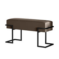 POLSTERBANK CELY 80 cm, Graubraun, Schwarzes Gestell - Dunkelgrau/Schwarz, Textil/Metall (80/42/34cm) - Bettso