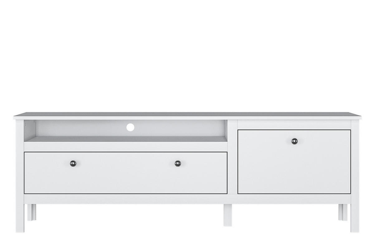 LOWBOARD FARGE mit geräumiger Schublade, weiß - Weiß, Holz (160/55/42cm) - KONSIMO®