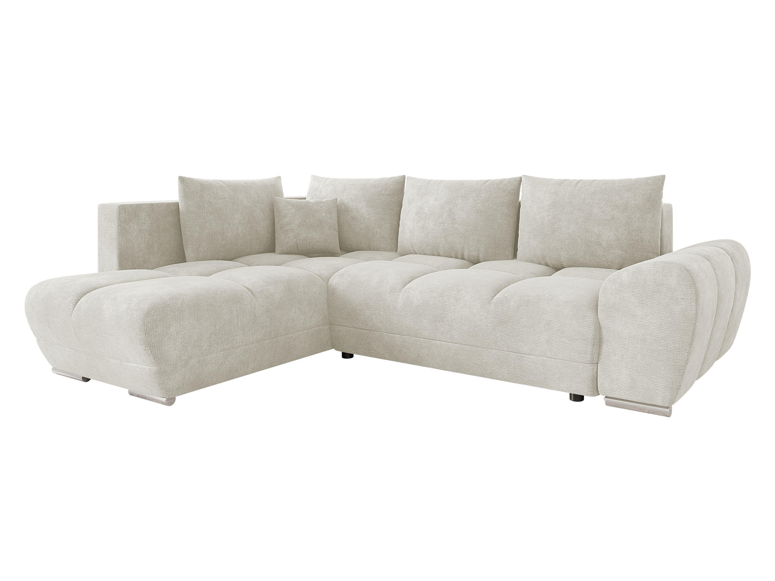 ECKSOFA Forest, Seite: Links - Sandfarben/Schwarz, Holz/Kunststoff (290/183cm) - MIRJAN24