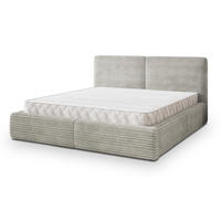 POLSTERBETT FELURO 140x200 cm mit Bettkästen - Hellgrau - Hellgrau, Holz (140/200cm) - MASSENO