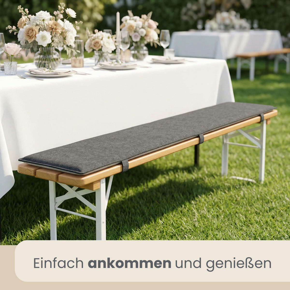 BIERBANKAUFLAGE Filz, 2er Set, Grau, 170/23/1 cm - Grau, Kunststoff (23/1/170cm) - Dunedesign