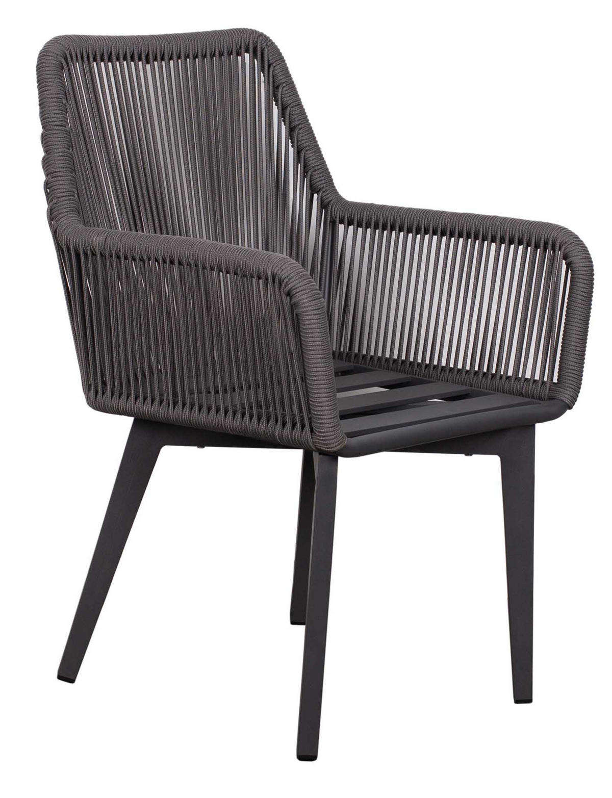 DININGSESSEL Marbella Rope mit Kissen uni grey - Grau, Metall (63/78/58cm) - Mr. Deko